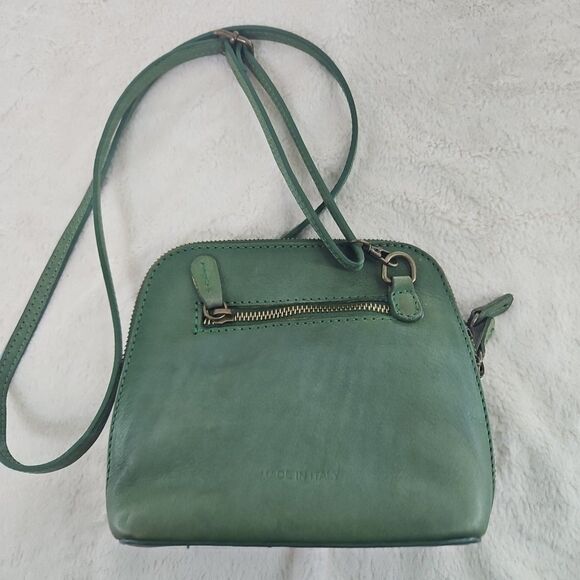 Pratesi Firenze Italian Leather Grass Green shoulder Cross Body‎ Small bag, EUC - Picture 2 of 11